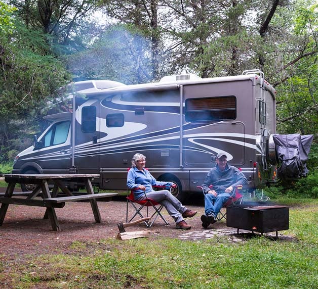 A couple exploring the country in their RV