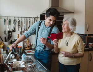 a woman hosting an exchange student as a retiree